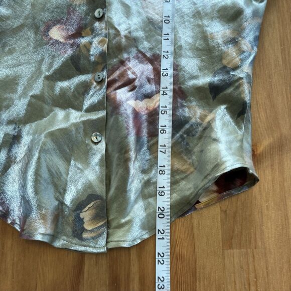 Vintage Jonathan Martin Top Womens XS/S Satiny Button Up Fairy Romantic 90's Y2K - Picture 16 of 16